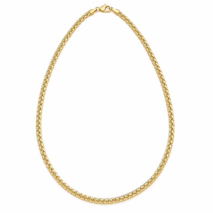 10K Solid Yellow Gold 2.5mm Palm Chain 16-24" - front view