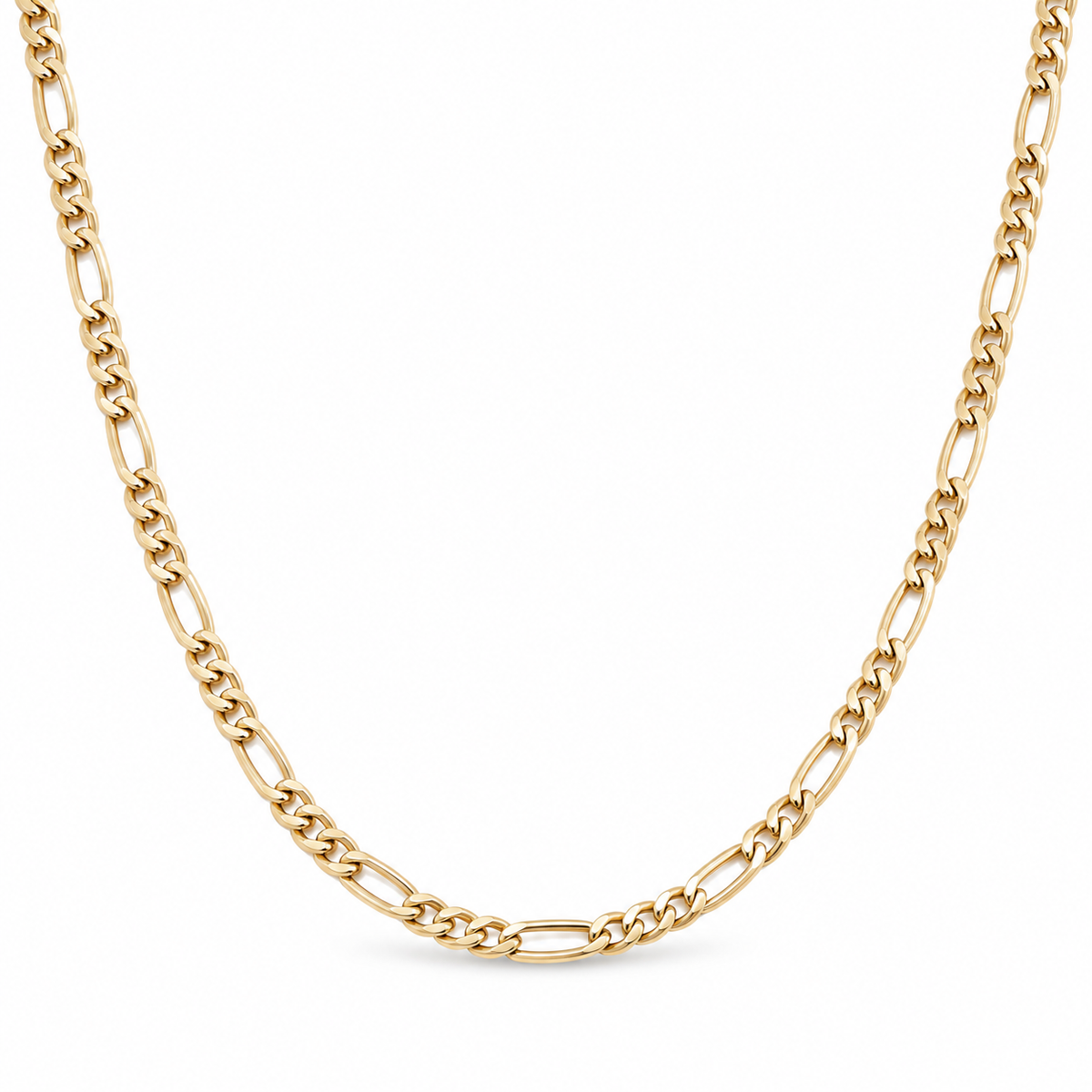 10K Solid Yellow Gold 2mm Figaro Chain (Hollow) - hanging view