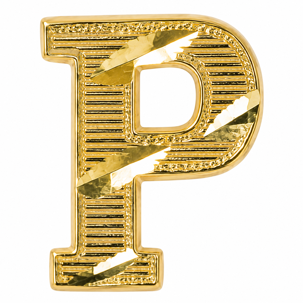 10K Solid Yellow Gold Block Initial Earrings - macro detail