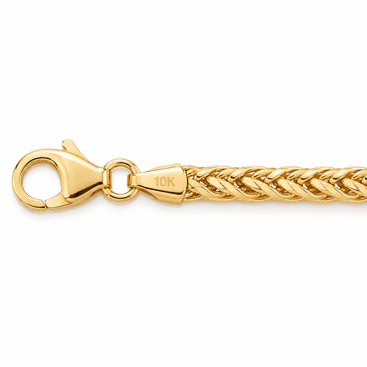 10K Solid Yellow Gold Braided Palma — 4mm Palm Chain - back view