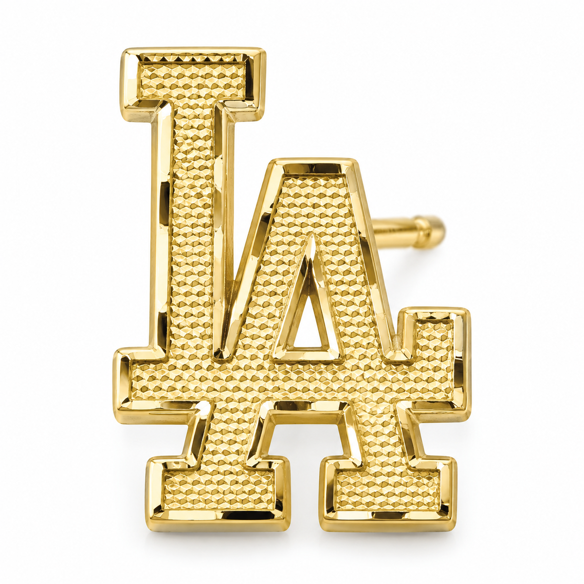 10K Solid Yellow Gold LA Classic Earrings - macro detail