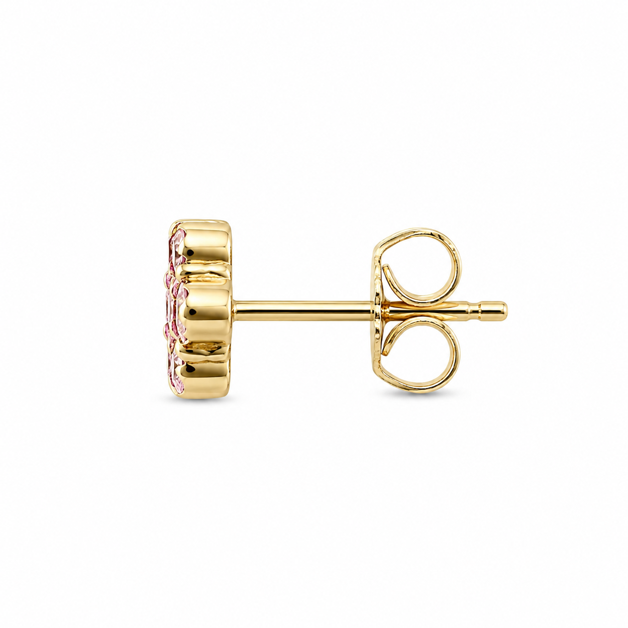10K Solid Yellow Gold Presidential Link Heart Earrings, large - side view