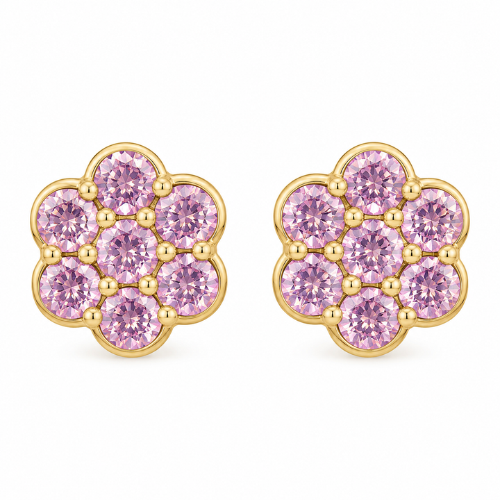 10K Solid Yellow Gold Presidential Link Heart Earrings, large - front view