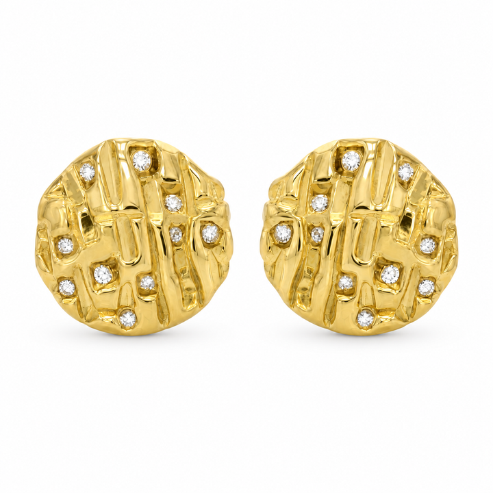 10K Gold Round Nugget Earrings (Extra Small) — 10K solid gold jewelry from STF Diamonds, Los Angeles
