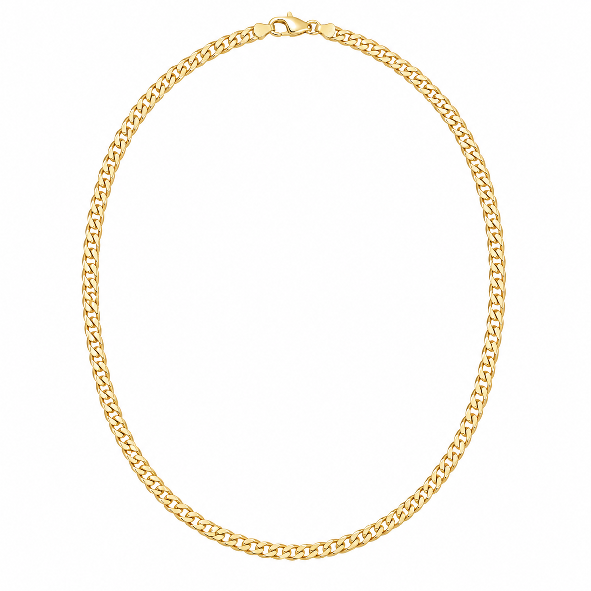 10K Yellow Gold 4.5mm Monaco Chain 16-26" - front view