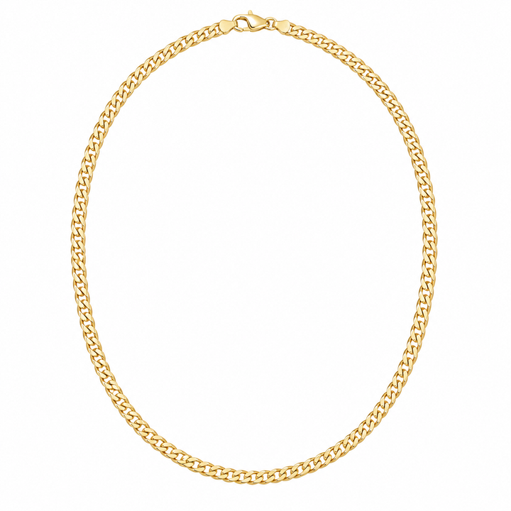 10K Yellow Gold 4.5mm Monaco Chain 16-26" - front view
