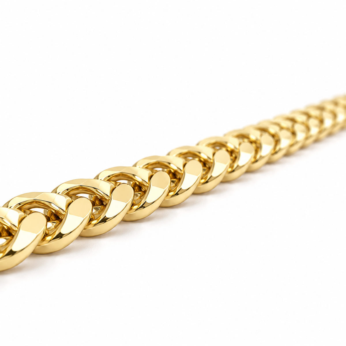 10K Yellow Gold 4.5mm Monaco Chain 16-26" - side view