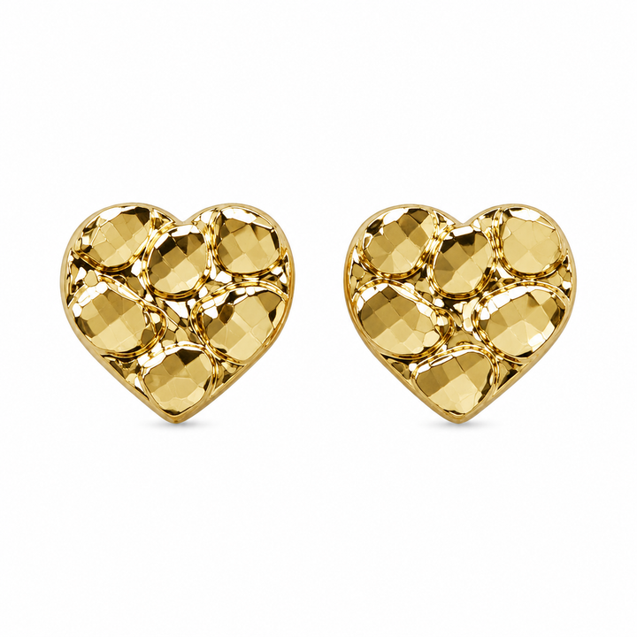 10K Gold Baby Heart Nugget Earrings — 10K real gold jewelry from STF Diamonds, Los Angeles