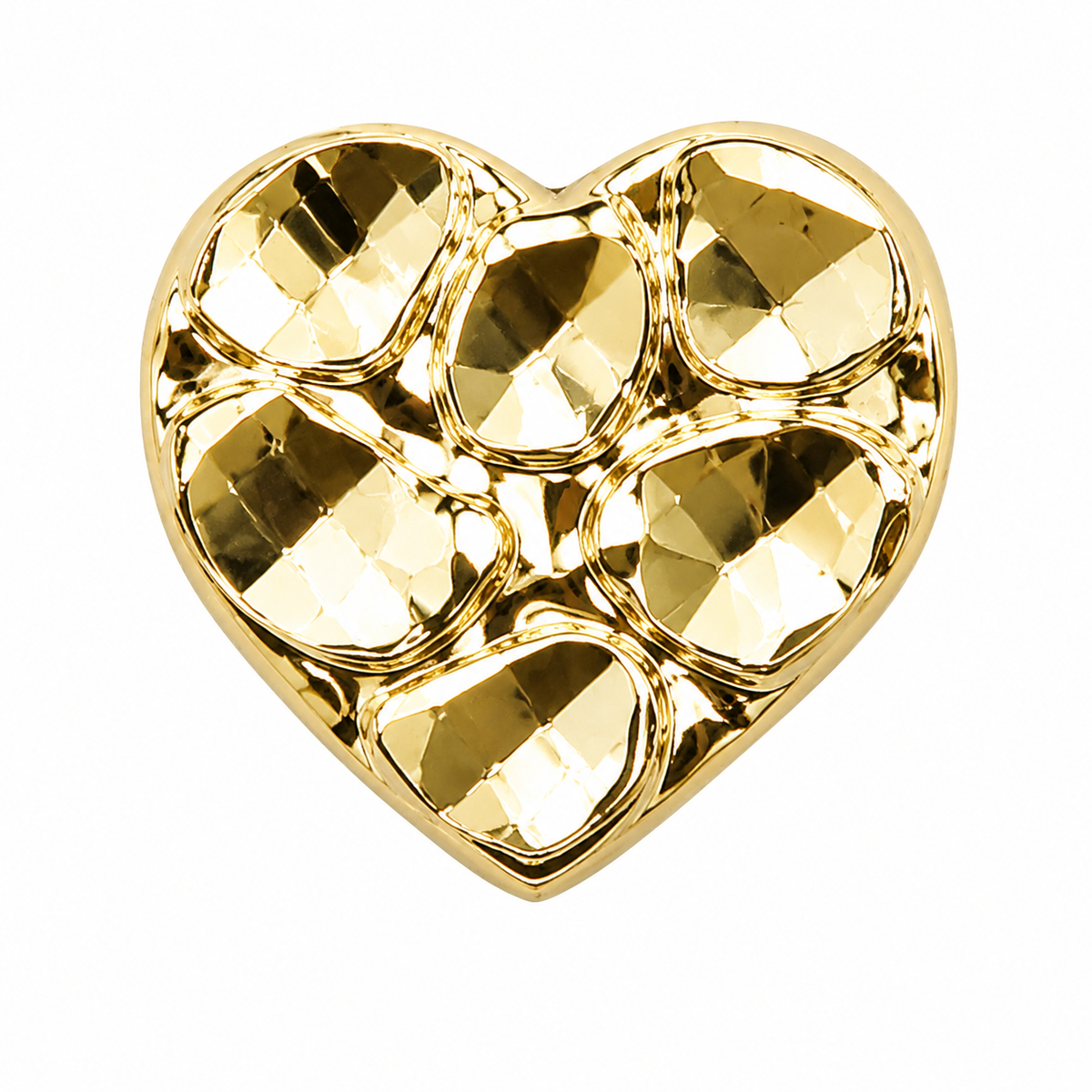 10K Yellow Gold Baby Heart Nugget Earrings - macro detail