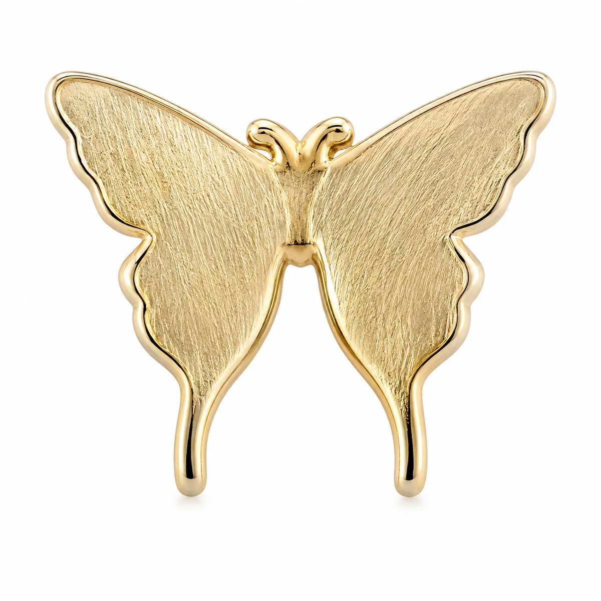 10K Yellow Gold Butterfly Earrings - macro detail