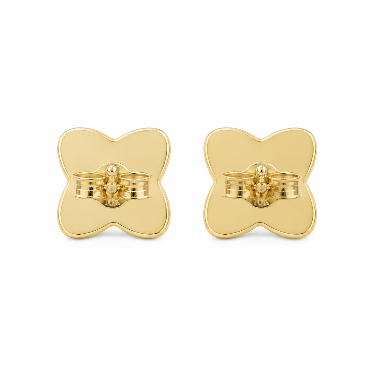 10K Yellow Gold Celeste CZ Earrings White - back view