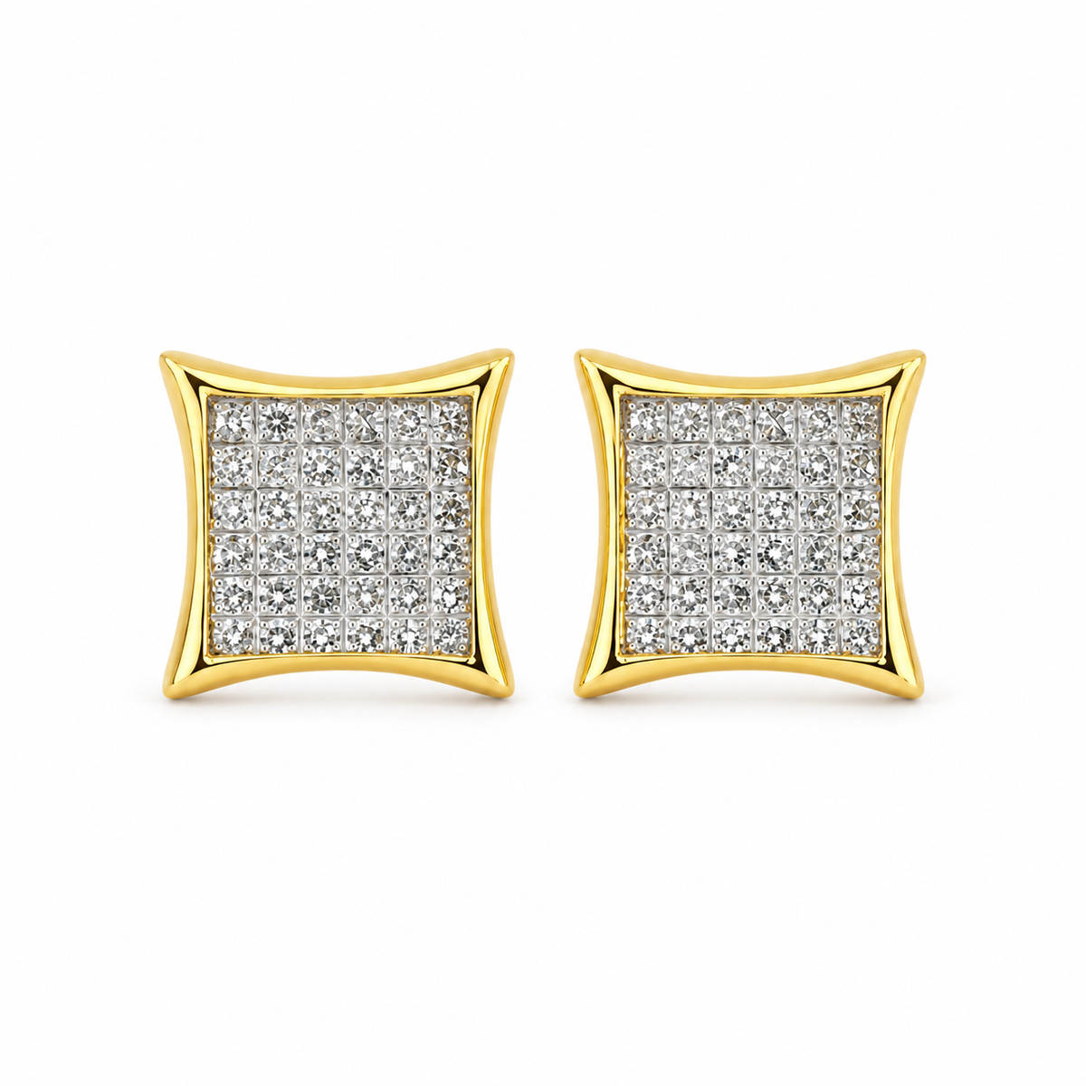 10K Yellow Gold Diamond Kite Earrings - 45 degree view