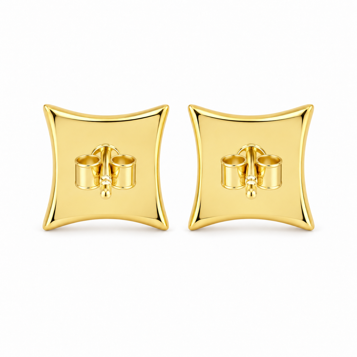 10K Yellow Gold Diamond Kite Earrings - back view