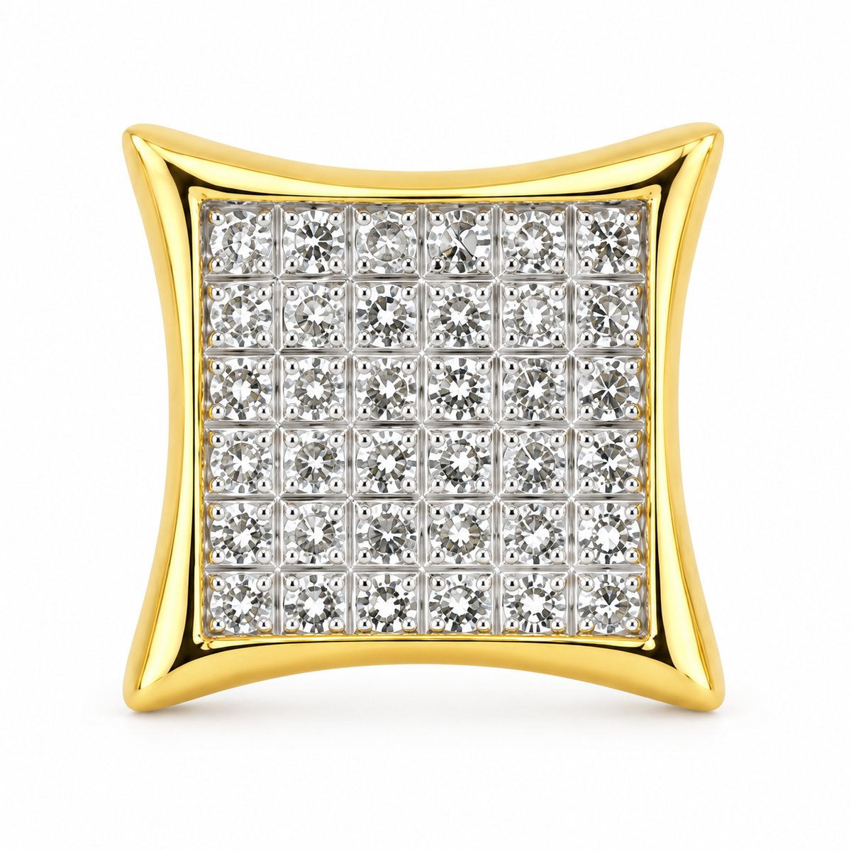 10K Yellow Gold Diamond Kite Earrings - macro detail