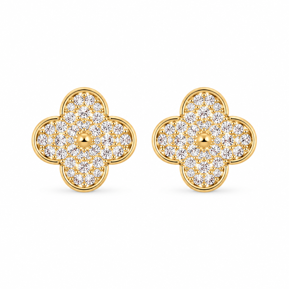 10K Yellow Gold Globe Earrings - front view