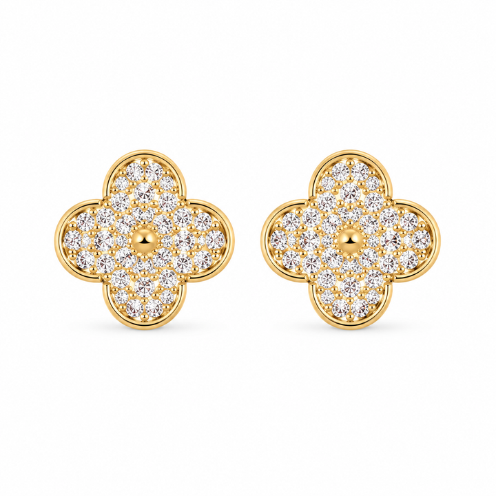 10K Yellow Gold Globe Earrings - front view