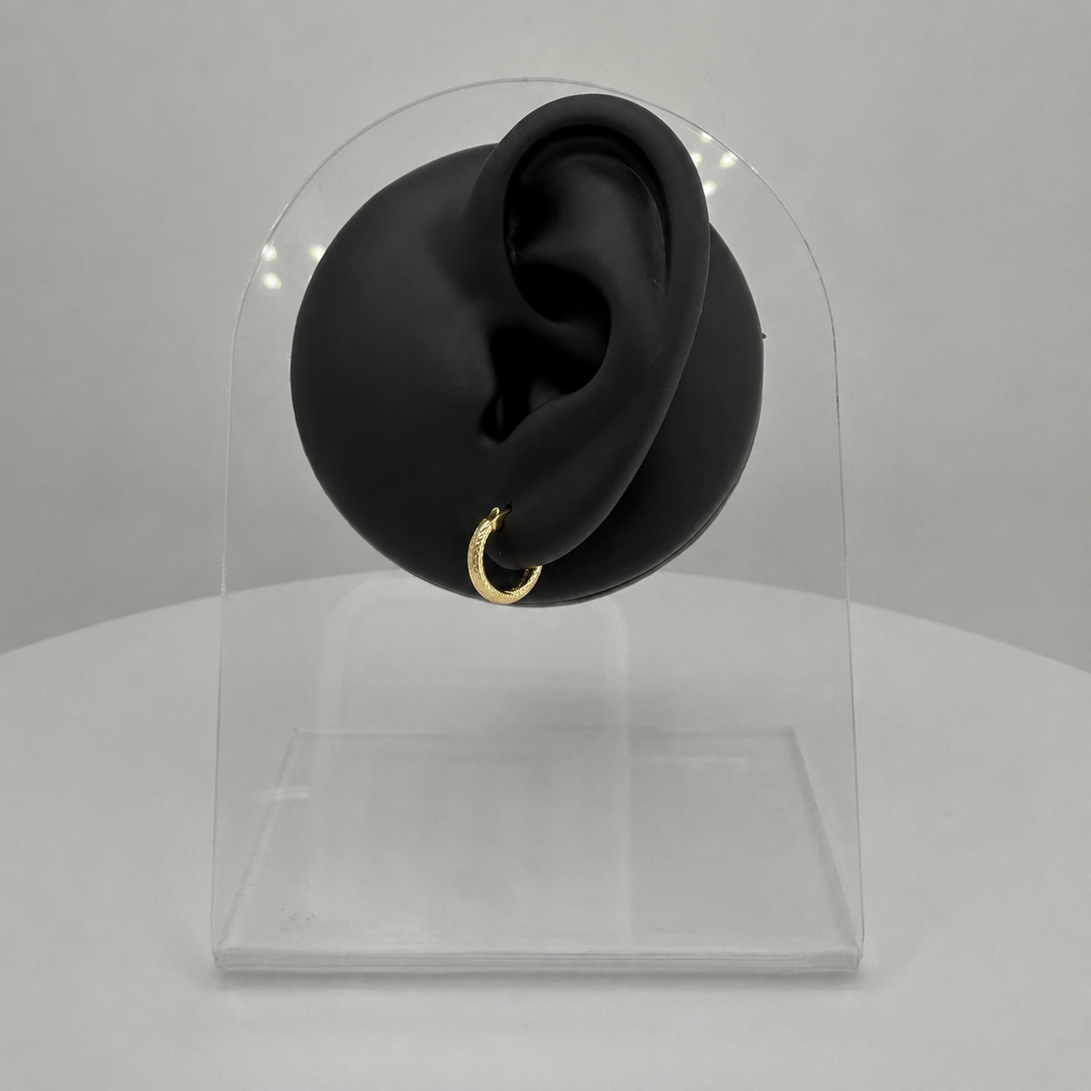 10K Yellow Gold Honey Hoops huggy 14mm - front view