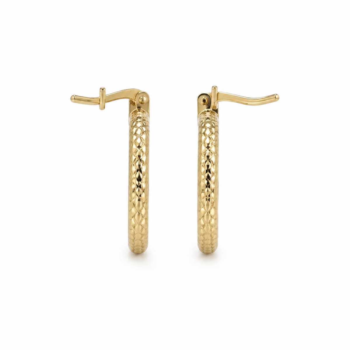 10K Yellow Gold Honey Hoops huggy 14mm - back view
