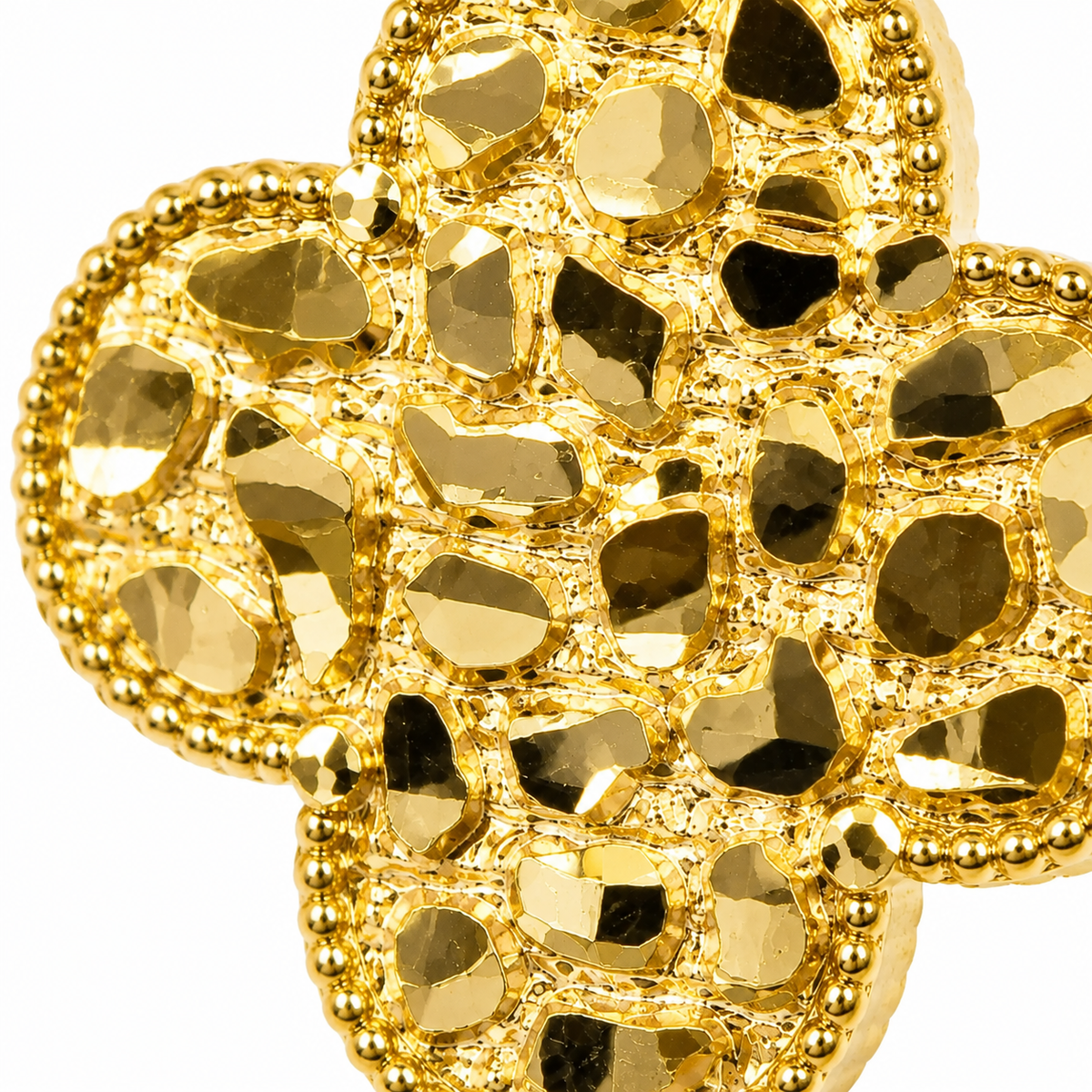 10K Yellow Gold Jesus Piece Earrings (L) - 45 degree view