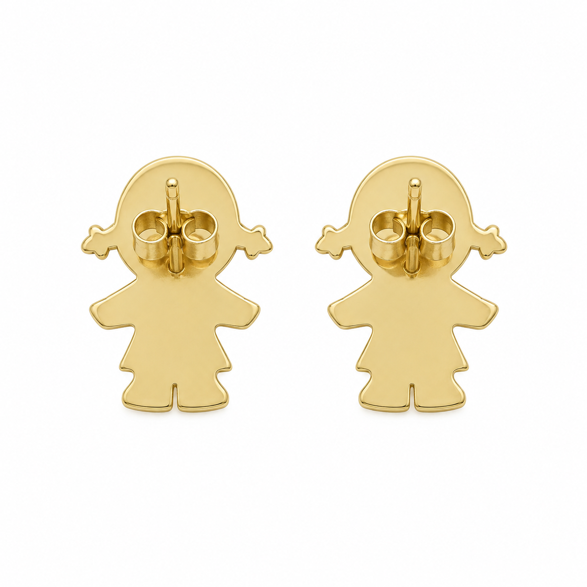 10K Yellow Gold Kiddie Earrings - back view