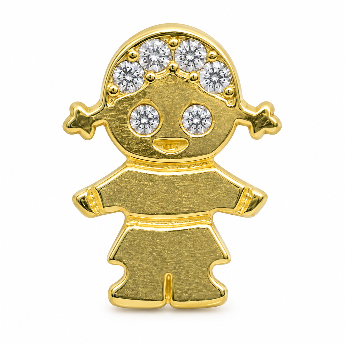 10K Yellow Gold Kiddie Earrings - macro detail