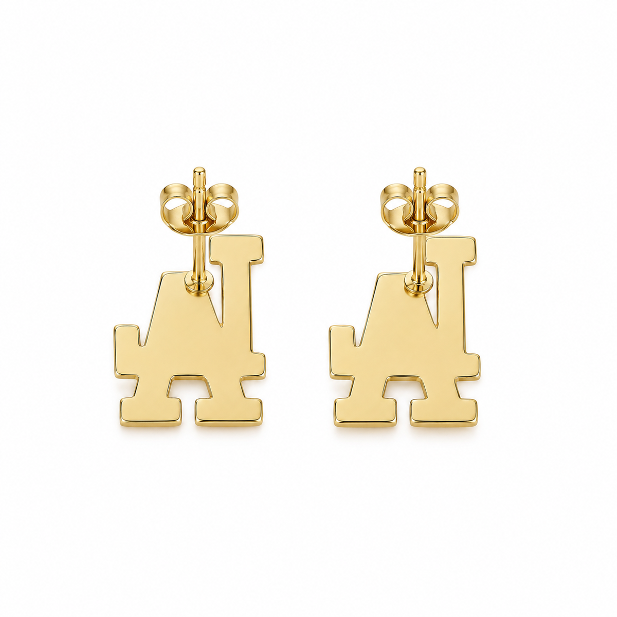 10K Yellow Gold LA Earrings - back view