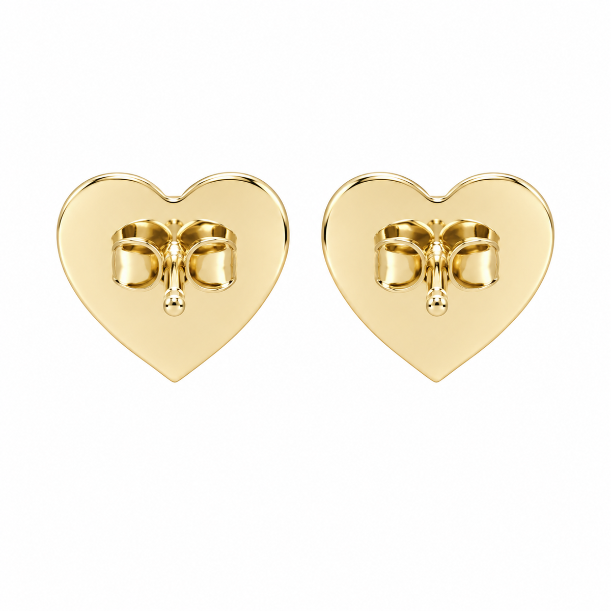 10K Yellow Gold Lock key Earrings (Screwback) - back view