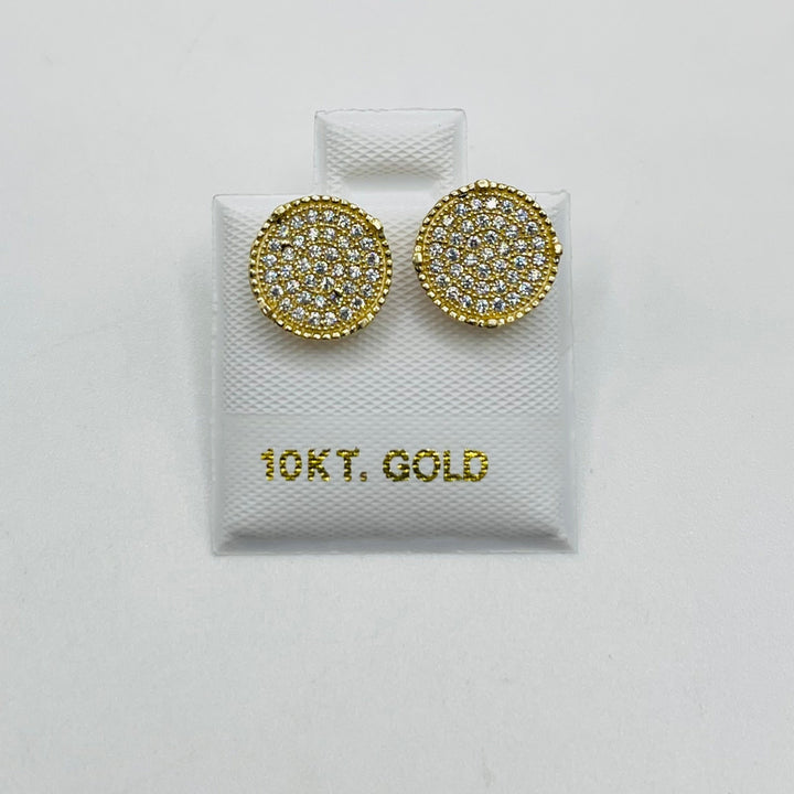 10K Yellow Gold Men’s CZ Dazzling Earrings