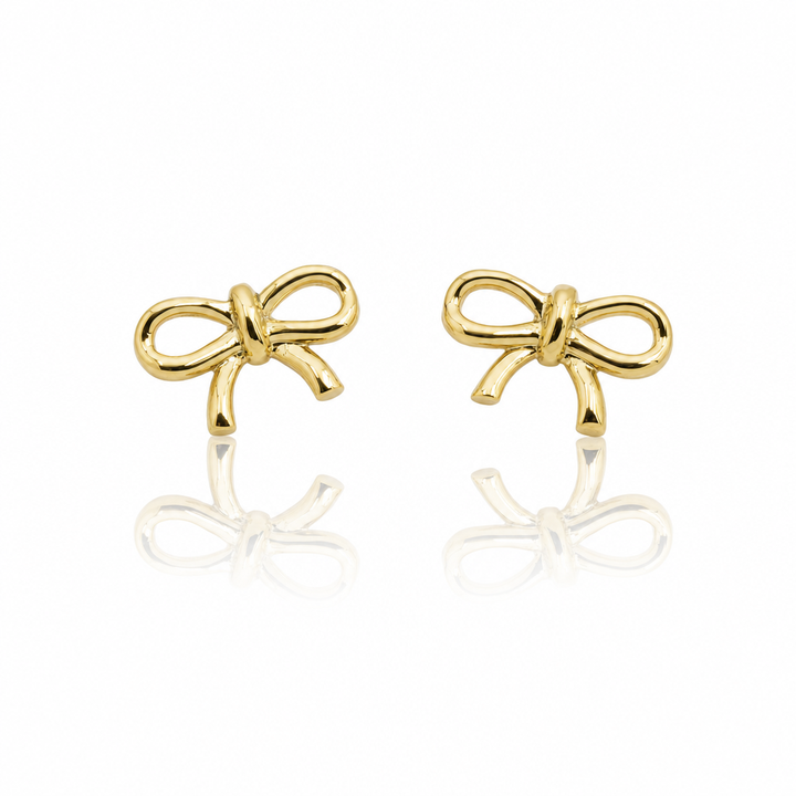 10K Gold Mini Bow Earrings — 10K real gold jewelry from STF Diamonds, Los Angeles