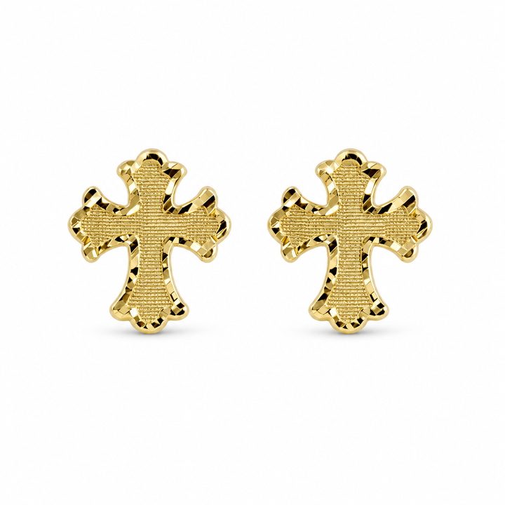 10K Gold Roman Cross Earrings — 10K real gold jewelry from STF Diamonds, Los Angeles