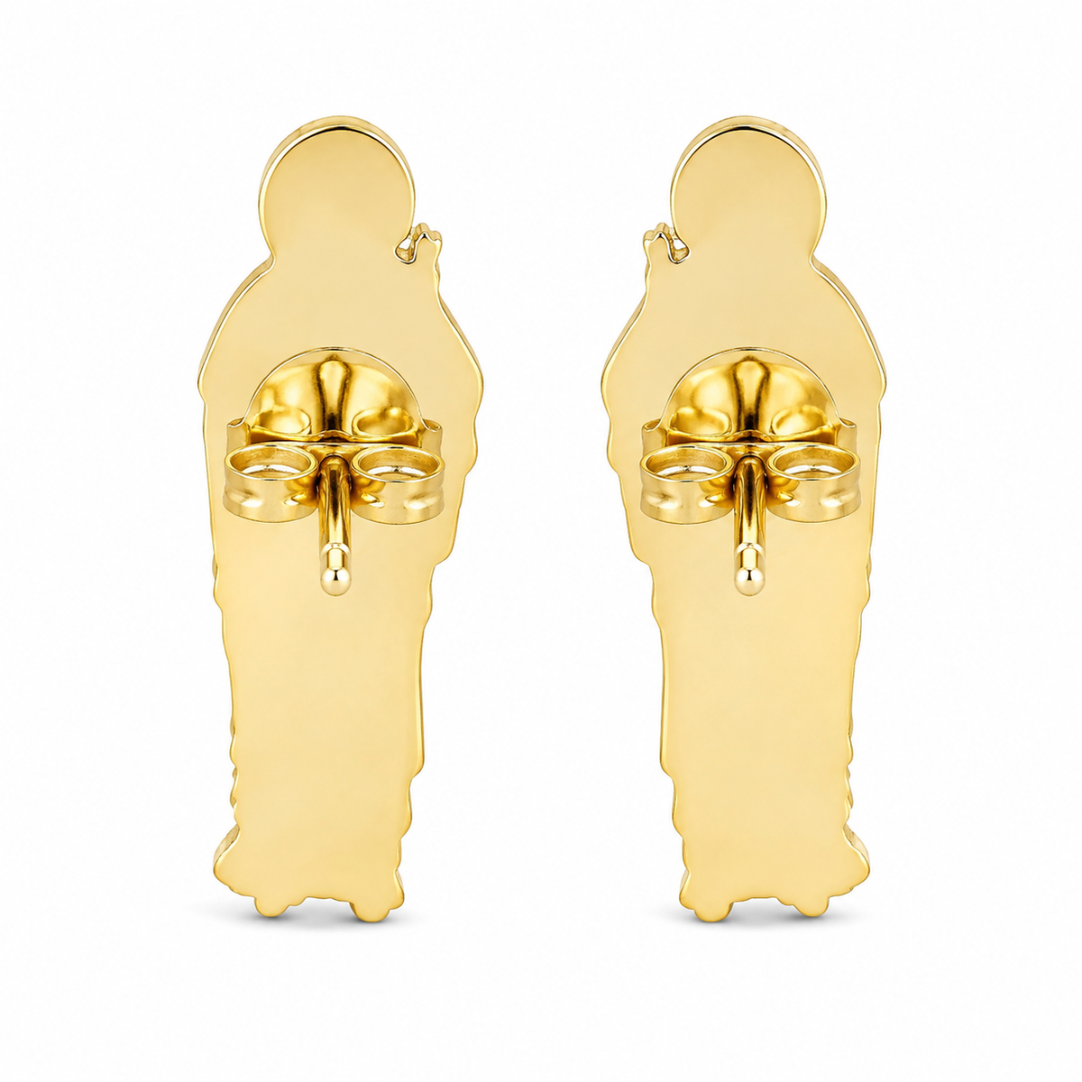 10K Yellow Gold San Judas Earrings - side view