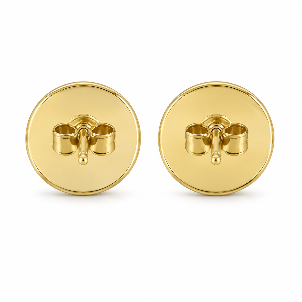 10K Yellow Gold Solid Last Supper Earrings - back view