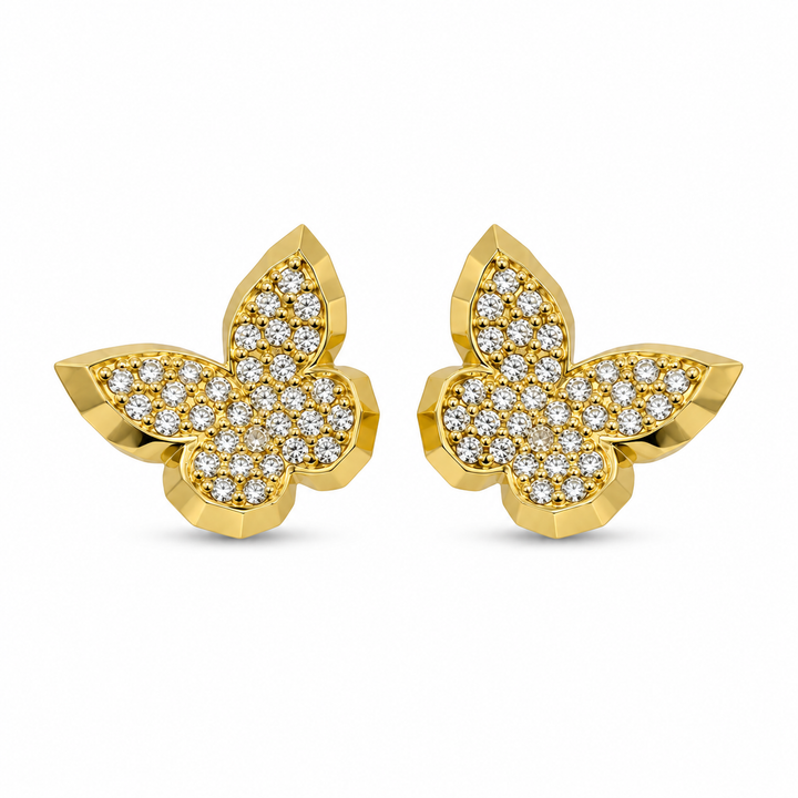 10K Gold Wing Butterfly Earrings (Screwback) — 10K real gold jewelry from STF Diamonds, Los Angeles
