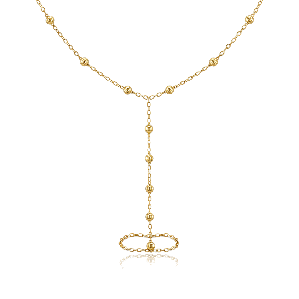 10K Gold 10K Mirror Ball Hand Chain — 10K real gold jewelry from STF Diamonds, Los Angeles