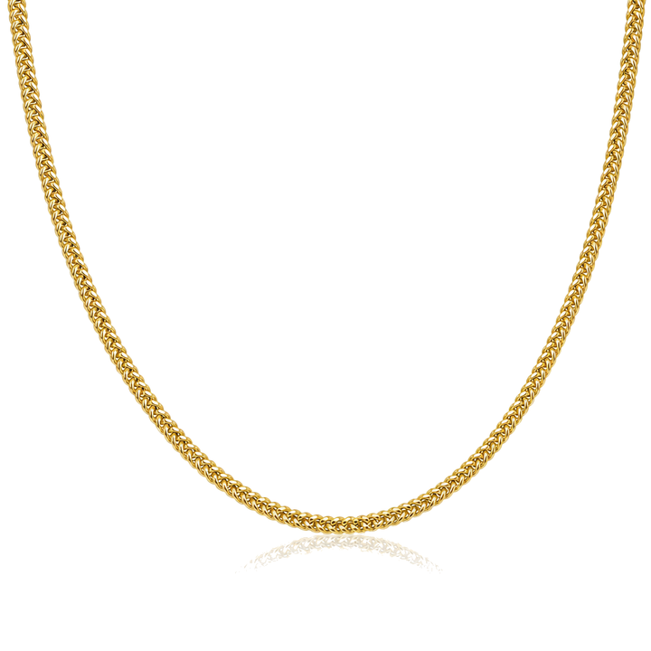 10K Gold 2.2mm Hollow Franco Chain — 10K real gold jewelry from STF Diamonds, Los Angeles