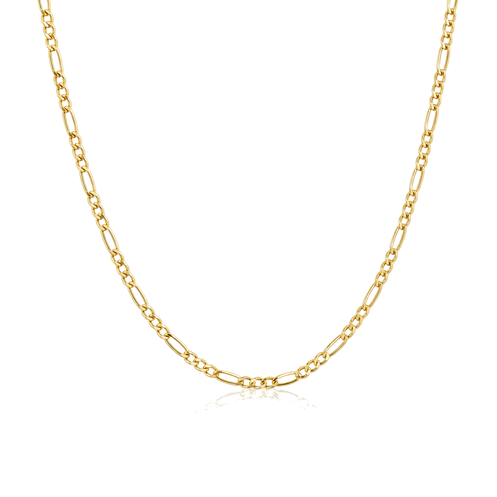 10K Gold 2.5mm Hollow Figaro Chain — 10K real gold jewelry from STF Diamonds, Los Angeles