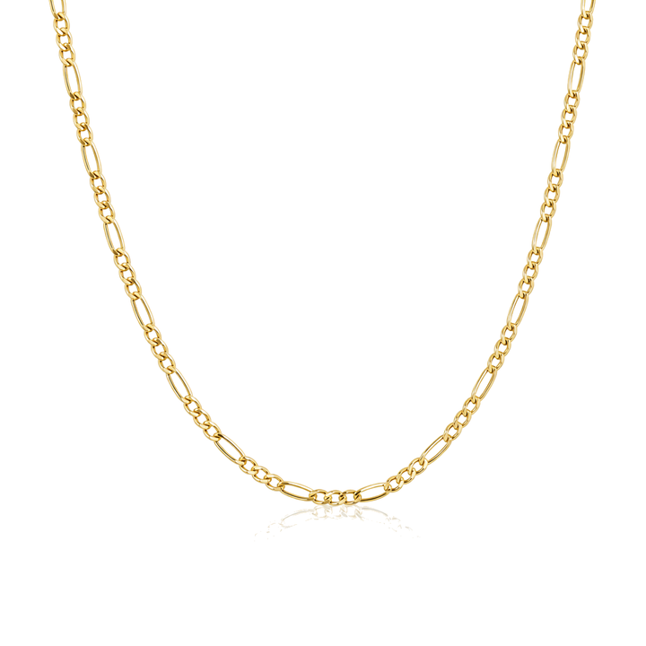 10K Gold 2.5mm Hollow Figaro Chain — 10K real gold jewelry from STF Diamonds, Los Angeles