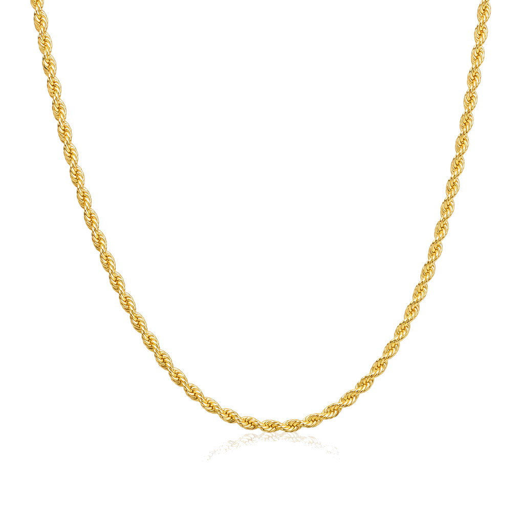 10K Gold 2.5mm Rope Chain — 10K real gold jewelry from STF Diamonds, Los Angeles