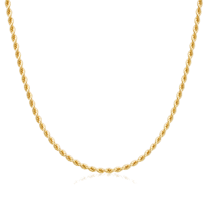 10K Gold 2mm Hollow Rope Chain — 10K real gold jewelry from STF Diamonds, Los Angeles