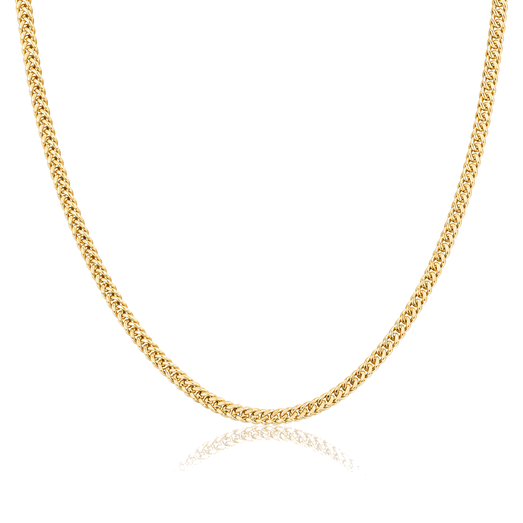 10K Gold 3.2mm Hollow Franco Chain — 10K real gold jewelry from STF Diamonds, Los Angeles