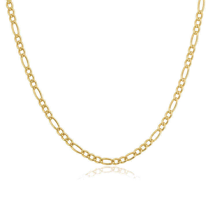 10K Gold 3.3mm Hollow Figaro Chain — 10K real gold jewelry from STF Diamonds, Los Angeles