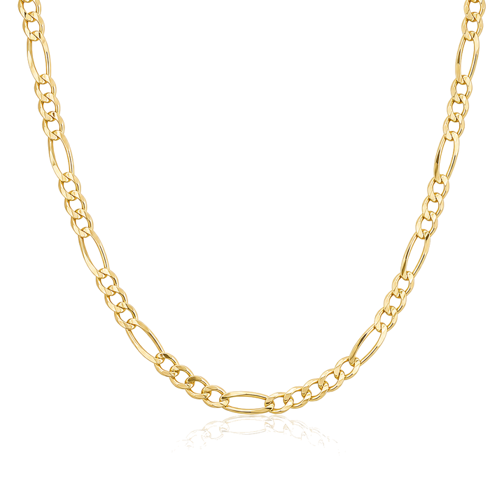 10K Gold 3.5mm Diamond-Cut Figaro Chain — 10K real gold jewelry from STF Diamonds, Los Angeles