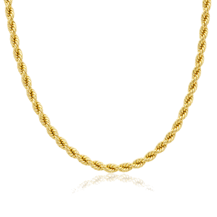 10K Gold 5mm Hollow Rope Chain — 10K real gold jewelry from STF Diamonds, Los Angeles
