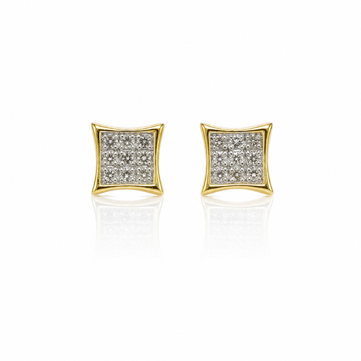 10K Gold 6mm Diamond Kite Earrings — 10K real gold jewelry from STF Diamonds, Los Angeles