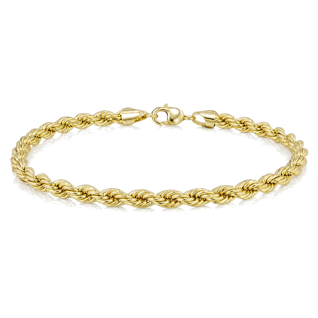 10K Gold 6mm Hollow Rope Bracelet — 10K real gold jewelry from STF Diamonds, Los Angeles