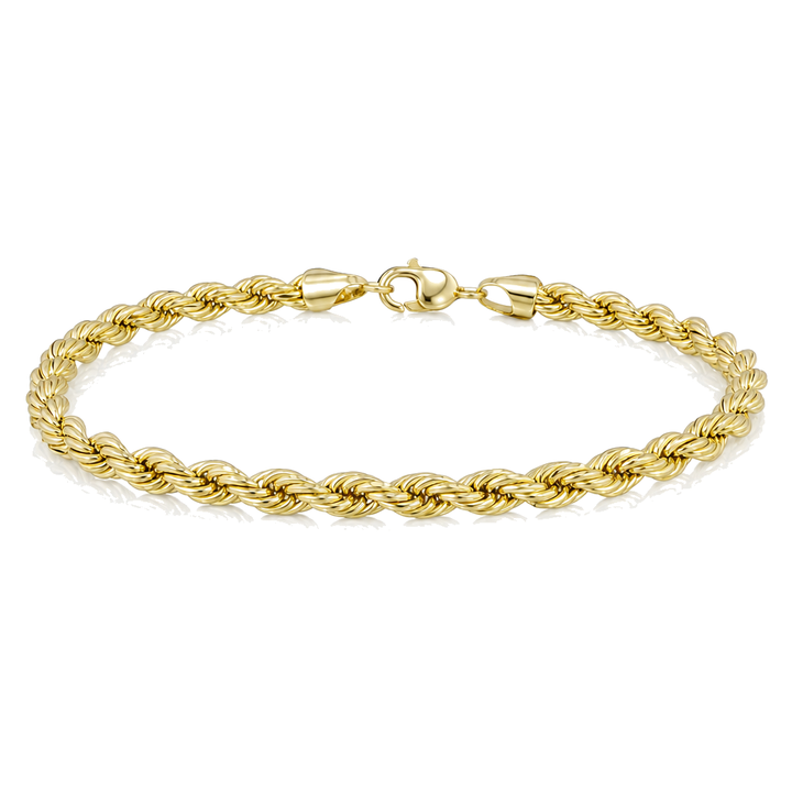 10K Gold 6mm Hollow Rope Bracelet — 10K real gold jewelry from STF Diamonds, Los Angeles
