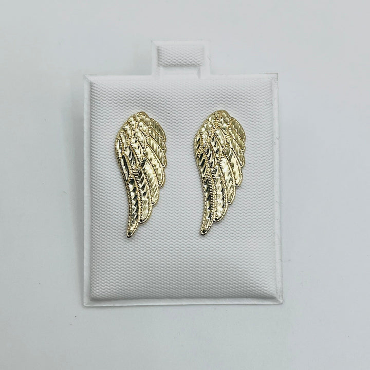 10K Yellow Gold Angel Wing Earrings