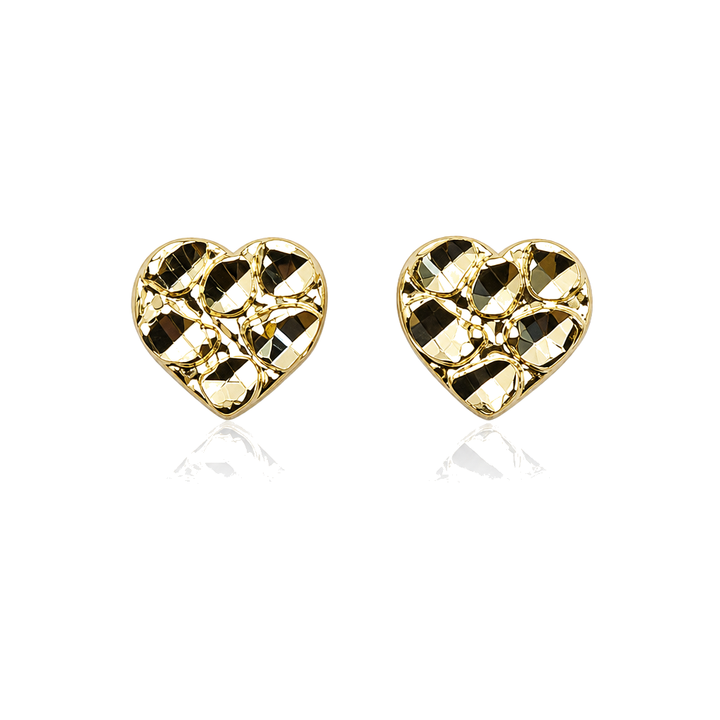 10K Gold Baby Heart Nugget Earrings — 10K real gold jewelry from STF Diamonds, Los Angeles