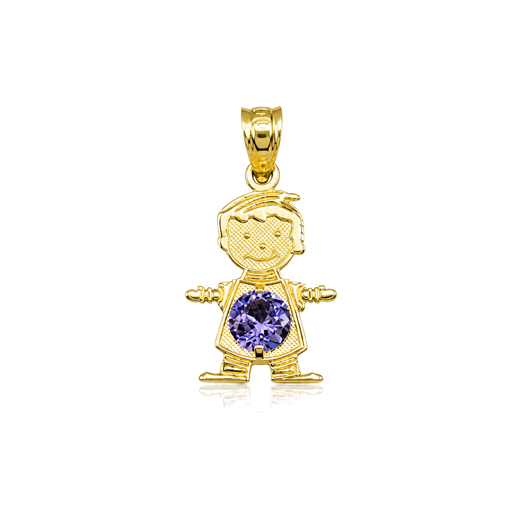 10K Gold Birthstone Boy Charms — 10K real gold jewelry from STF Diamonds, Los Angeles