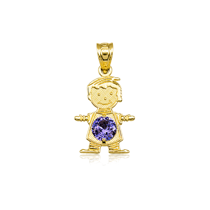 10K Gold Birthstone Boy Charms — 10K real gold jewelry from STF Diamonds, Los Angeles